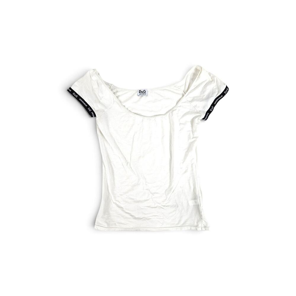 Y2k D&G by Dolce & Gabbana Top White Loungewear - Size Large